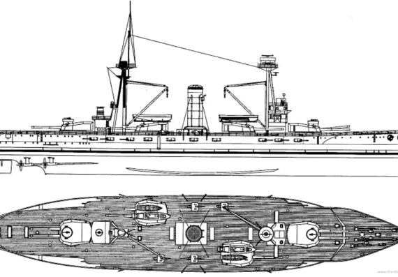 Боевой корабль SNS Espana 1937 ex Alfonso XIII [Battleship] - чертежи, габариты, рисунки